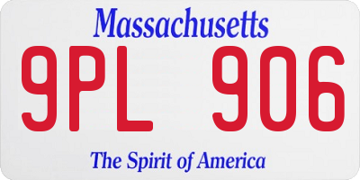 MA license plate 9PL906