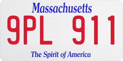 MA license plate 9PL911