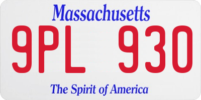 MA license plate 9PL930