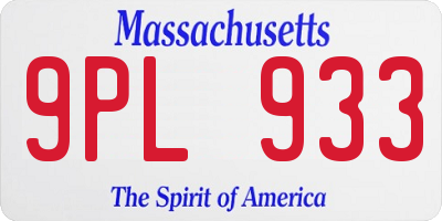 MA license plate 9PL933