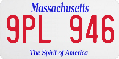 MA license plate 9PL946