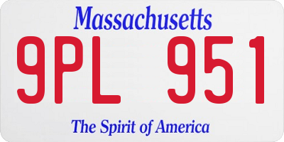 MA license plate 9PL951