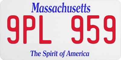 MA license plate 9PL959
