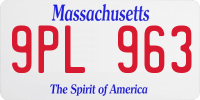 MA license plate 9PL963