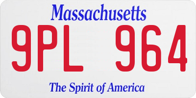 MA license plate 9PL964