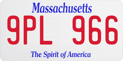 MA license plate 9PL966