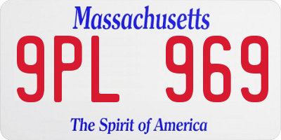 MA license plate 9PL969