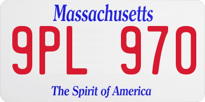 MA license plate 9PL970
