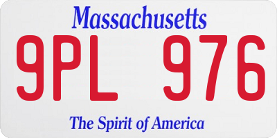 MA license plate 9PL976