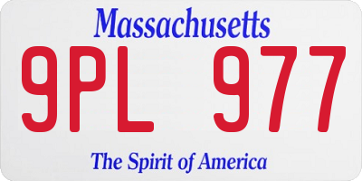 MA license plate 9PL977