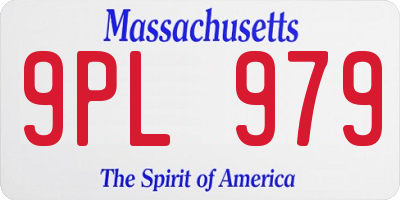 MA license plate 9PL979