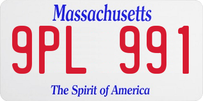 MA license plate 9PL991