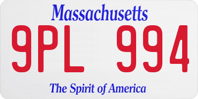 MA license plate 9PL994