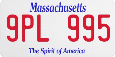 MA license plate 9PL995