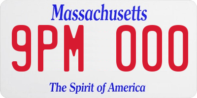 MA license plate 9PM000