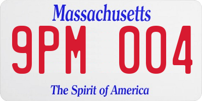 MA license plate 9PM004