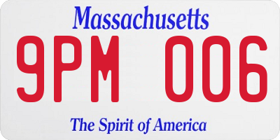 MA license plate 9PM006
