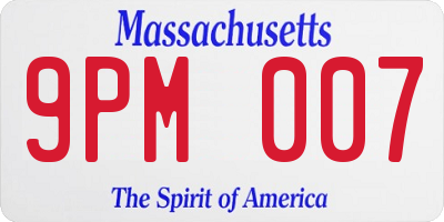 MA license plate 9PM007