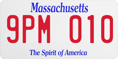 MA license plate 9PM010