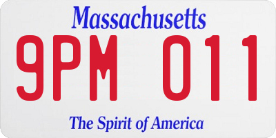 MA license plate 9PM011