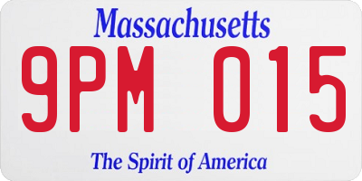 MA license plate 9PM015