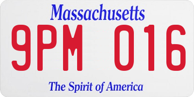 MA license plate 9PM016