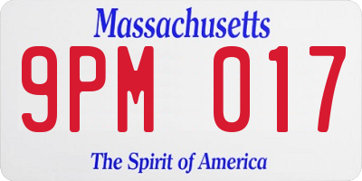 MA license plate 9PM017