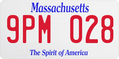MA license plate 9PM028