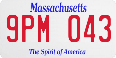 MA license plate 9PM043