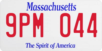 MA license plate 9PM044