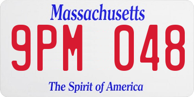 MA license plate 9PM048
