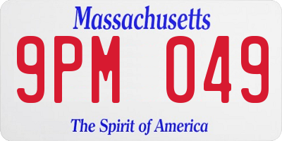 MA license plate 9PM049