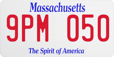 MA license plate 9PM050