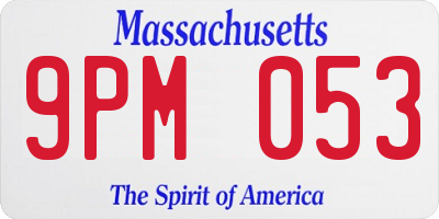 MA license plate 9PM053