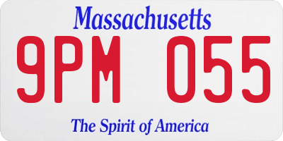 MA license plate 9PM055