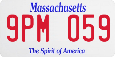 MA license plate 9PM059