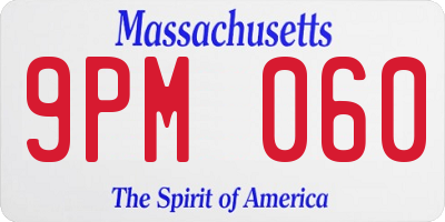 MA license plate 9PM060