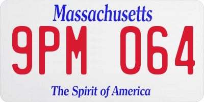 MA license plate 9PM064