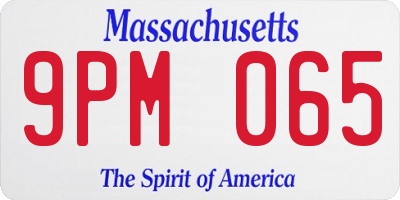 MA license plate 9PM065