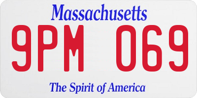 MA license plate 9PM069