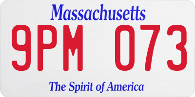 MA license plate 9PM073
