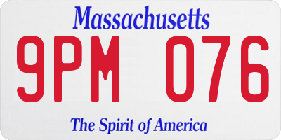MA license plate 9PM076