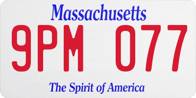 MA license plate 9PM077