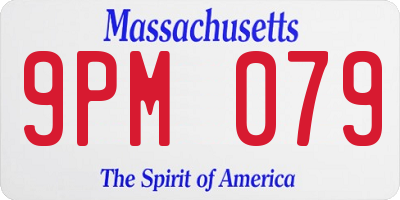 MA license plate 9PM079