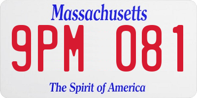 MA license plate 9PM081