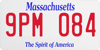 MA license plate 9PM084