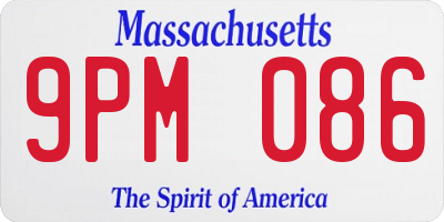 MA license plate 9PM086