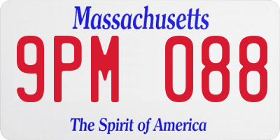 MA license plate 9PM088