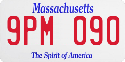 MA license plate 9PM090