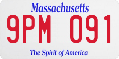 MA license plate 9PM091